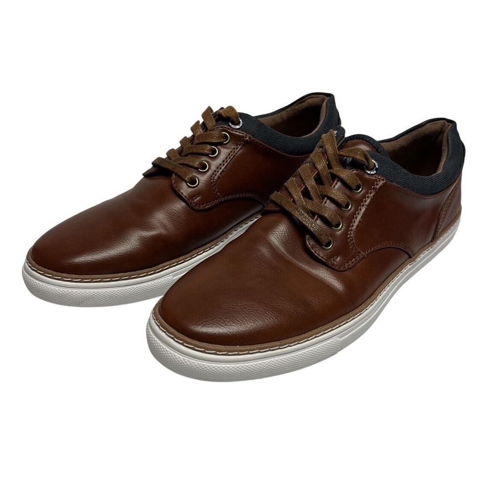 Steve Madden‎ Lace Up Shoes -  Men's Size 9 Brown Faux Leather - White Soles